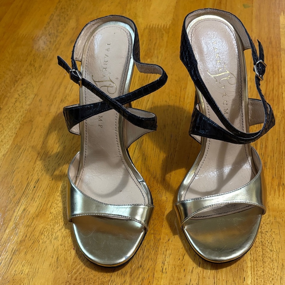 Ivanka Trump Gold and Black Heels
